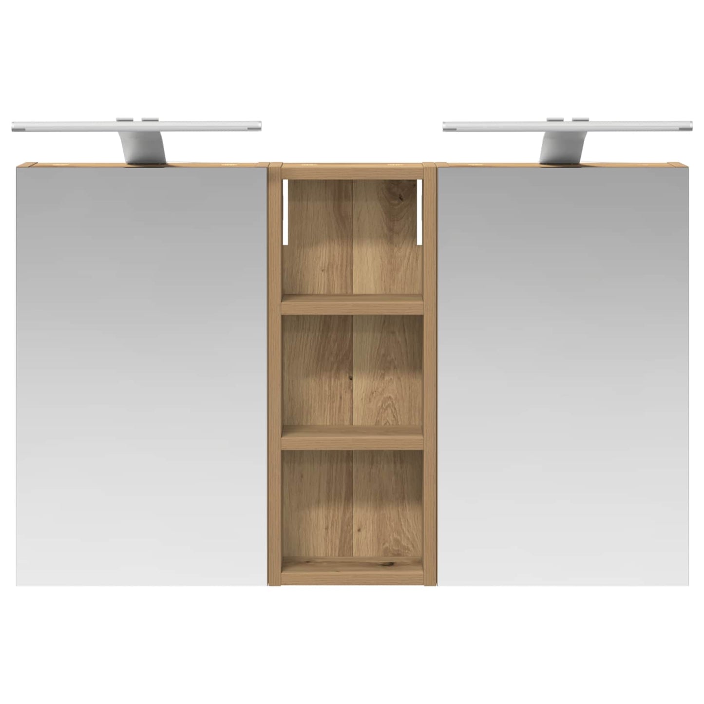 Badeværelsesskabsæt 3 stk. 80 x 10,5 x 50 cm Konstrueret træ