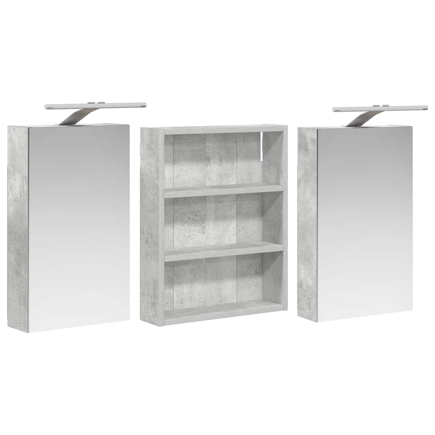 Badeværelsesskabsæt 3 stk. 100 x 10,5 x 50 cm Konstrueret træ