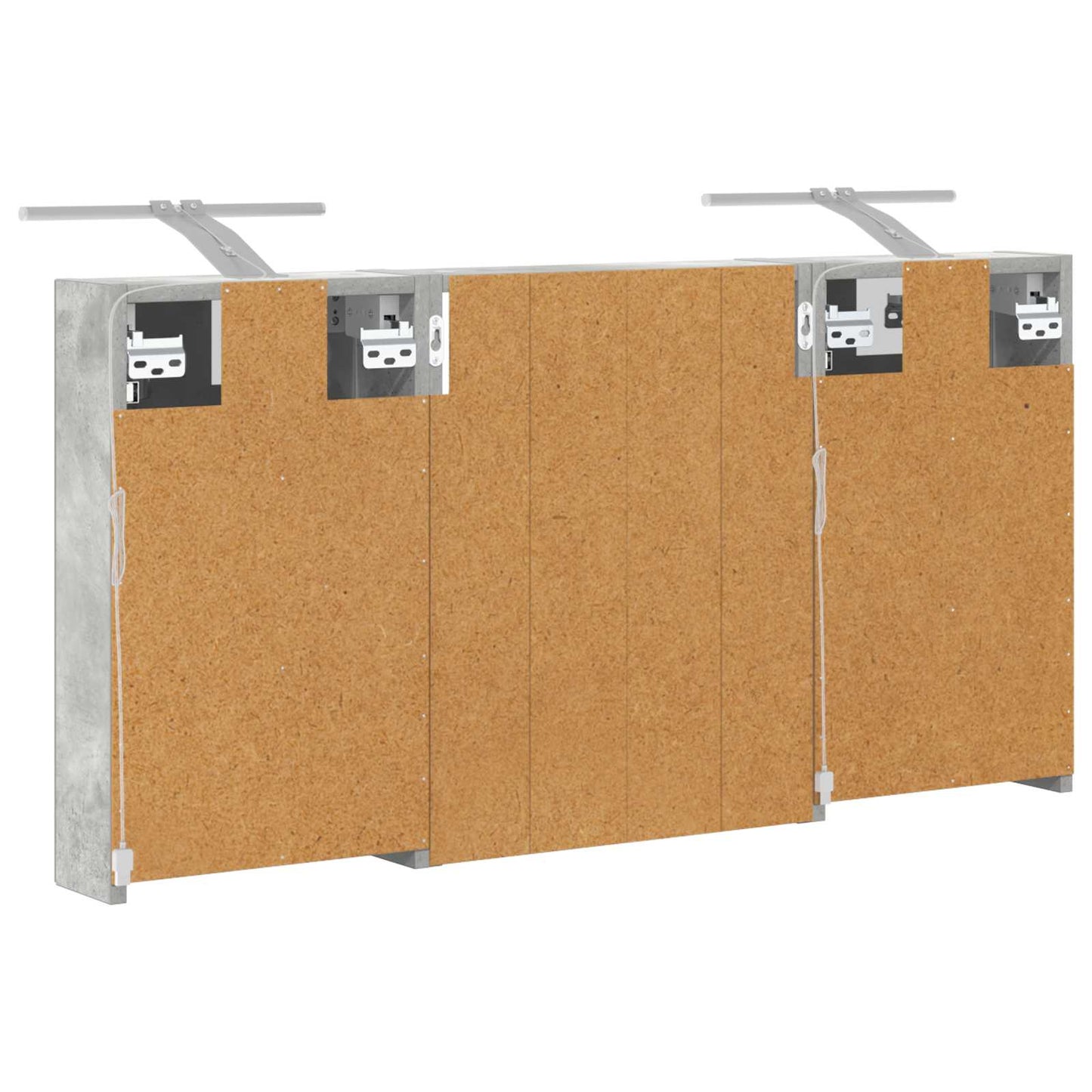 Badeværelsesskabsæt 3 stk. 100 x 10,5 x 50 cm Konstrueret træ