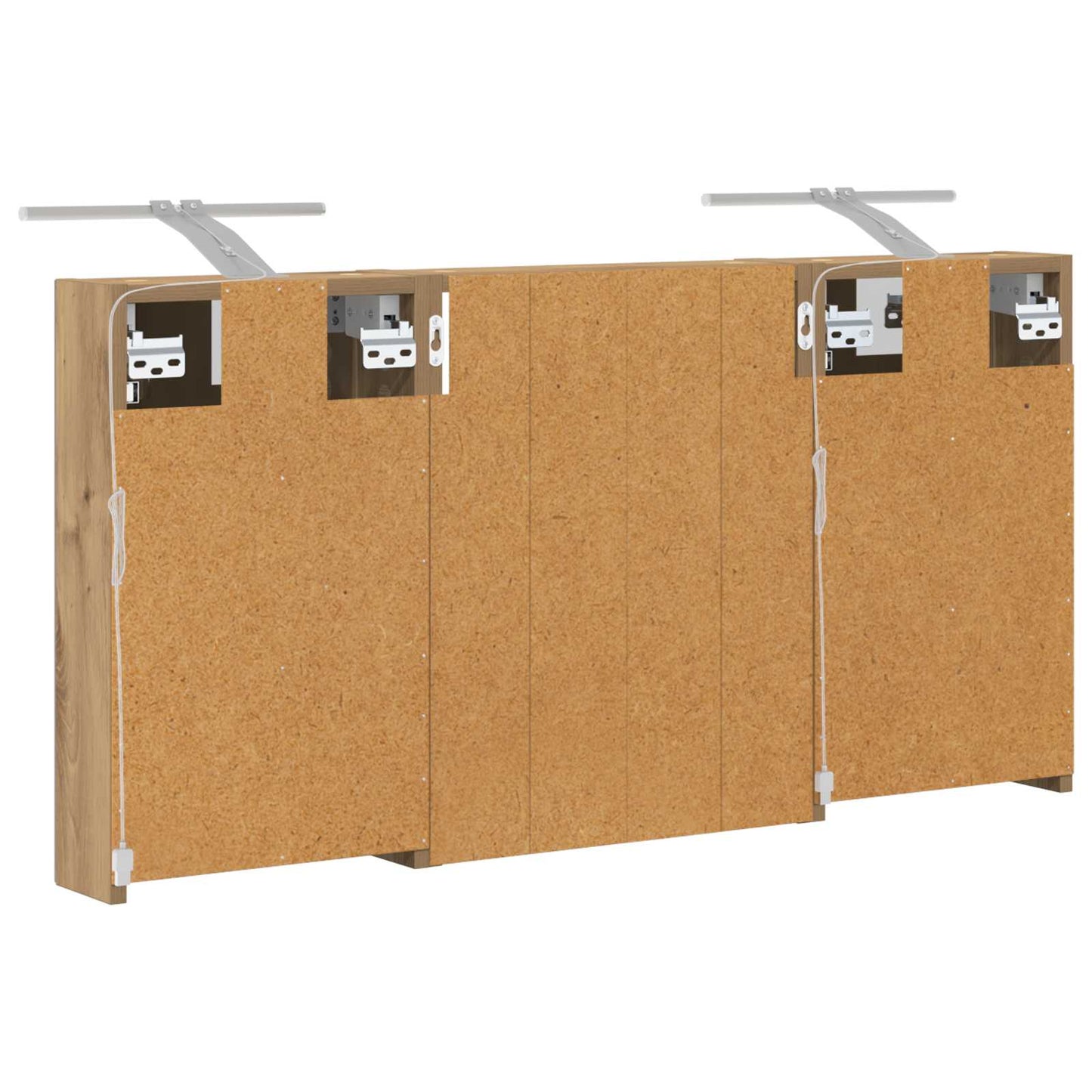 Badeværelsesskabsæt 3 stk. 100 x 10,5 x 50 cm Konstrueret træ