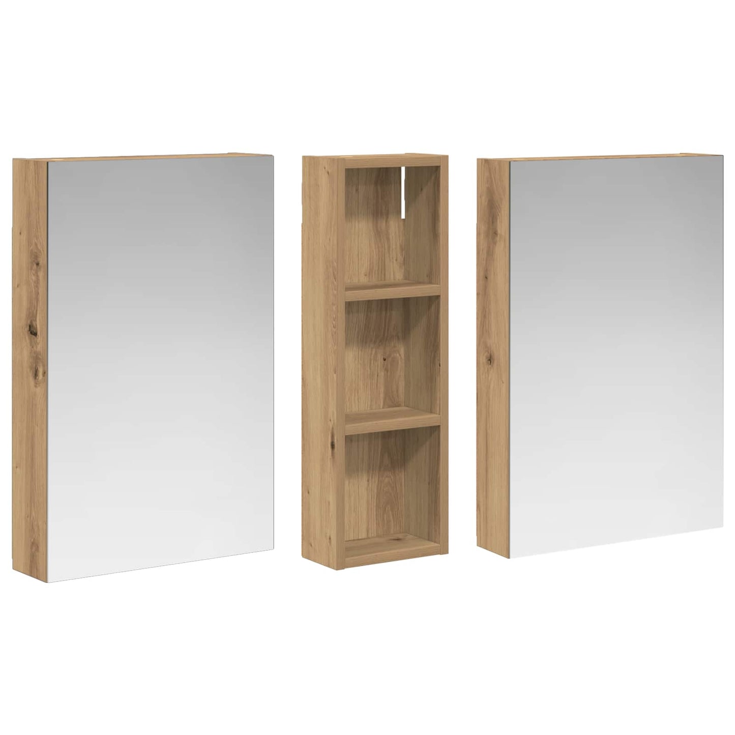Badeværelsesskabsæt 3 stk. 100 x 10,5 x 60,5 cm Konstrueret træ