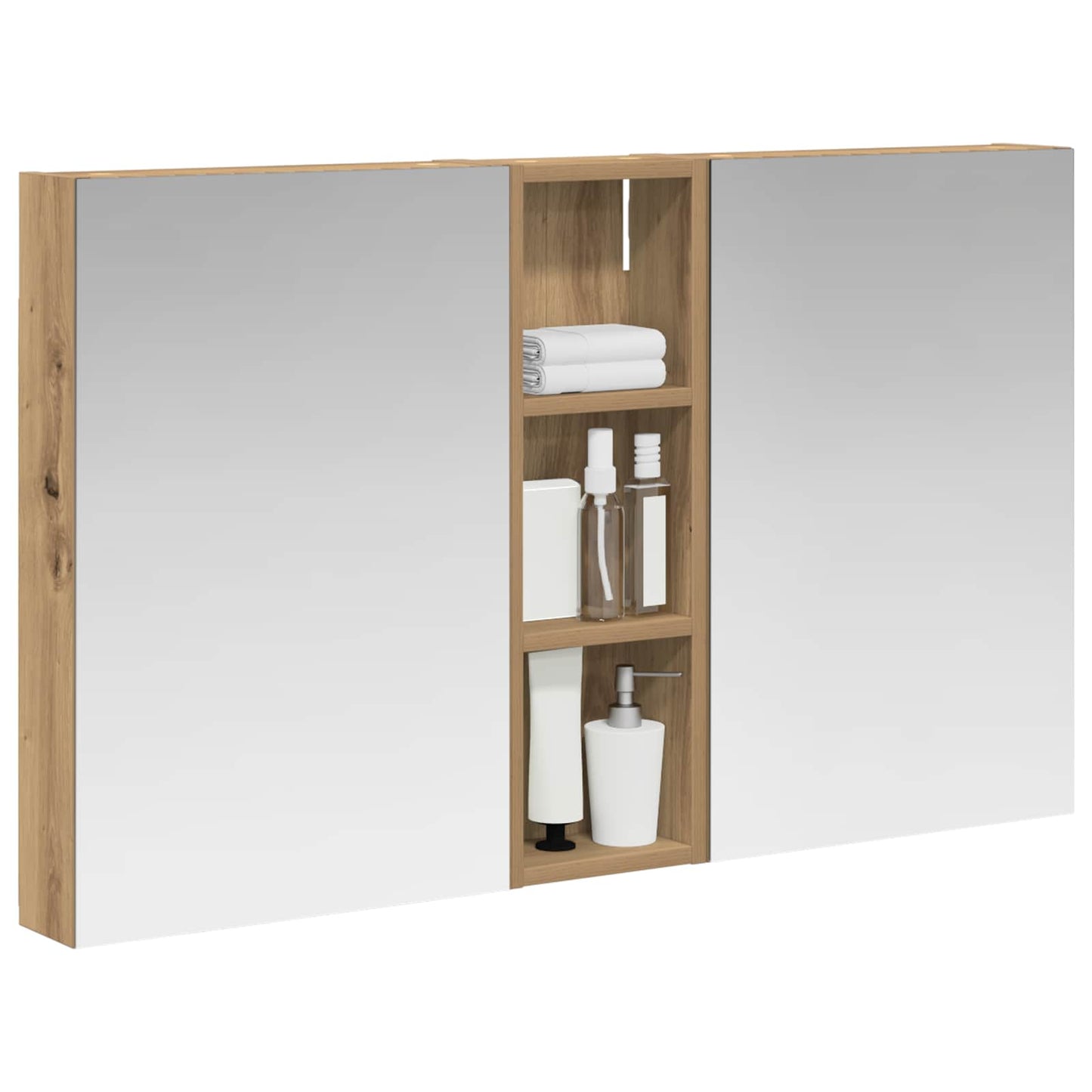 Badeværelsesskabsæt 3 stk. 100 x 10,5 x 60,5 cm Konstrueret træ
