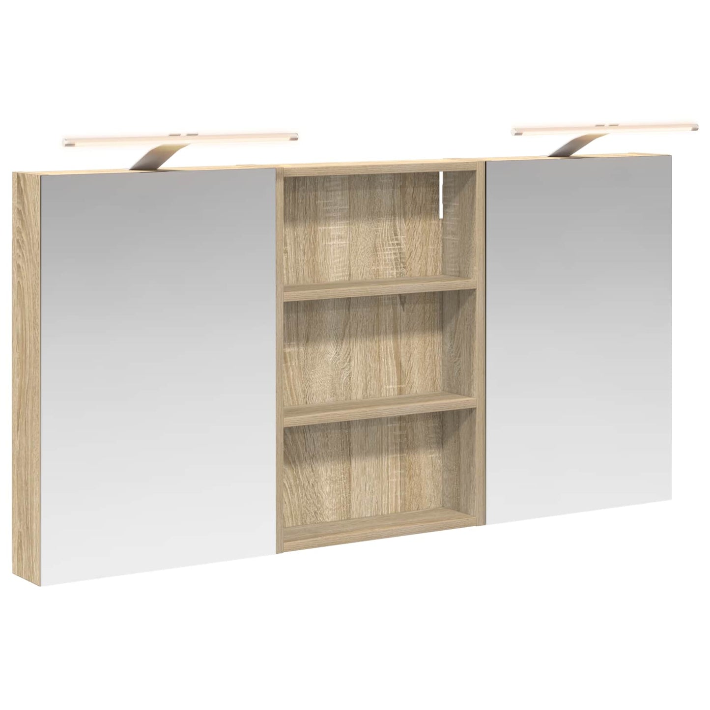 Badeværelsesskabsæt 3 stk. 120 x 10,5 x 60,5 cm Konstrueret træ