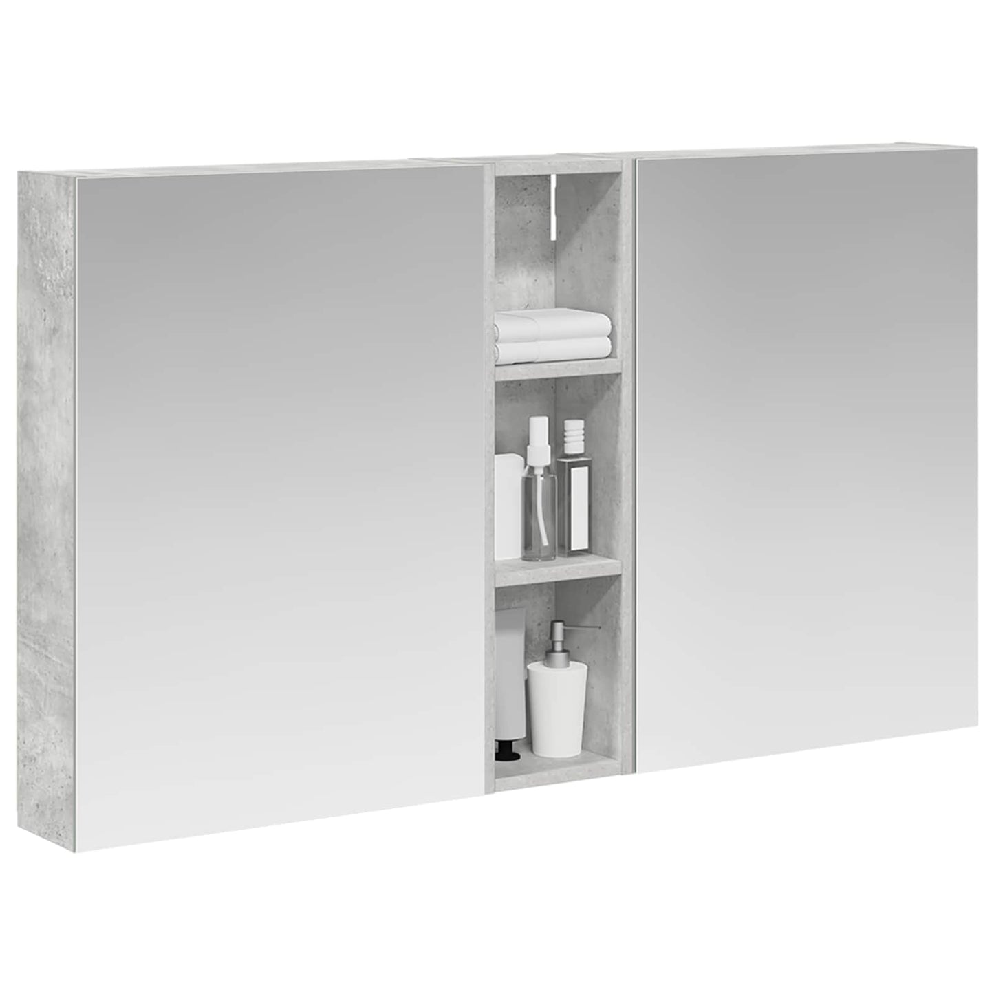 Badeværelsesskabsæt 3 stk. 120 x 14,5 x 70 cm Konstrueret træ