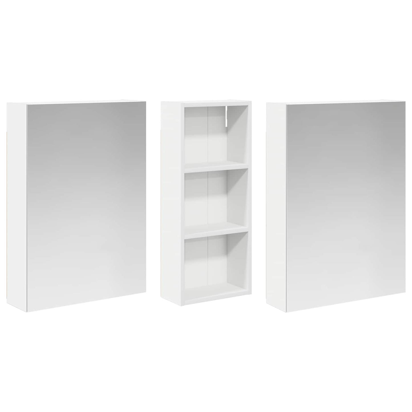 Badeværelsesskabsæt 3 stk. 130 x 14,5 x 70 cm Konstrueret træ