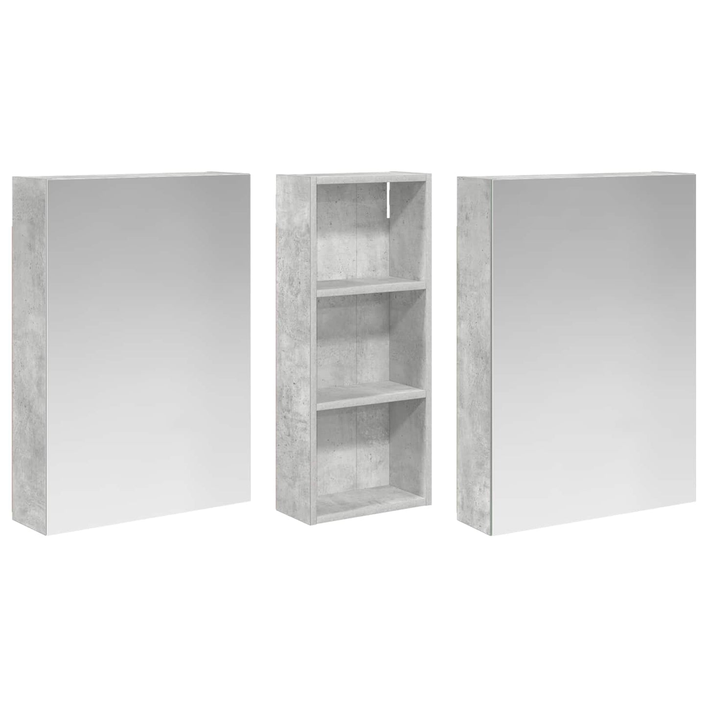 Badeværelsesskabsæt 3 stk. 130 x 14,5 x 70 cm Konstrueret træ