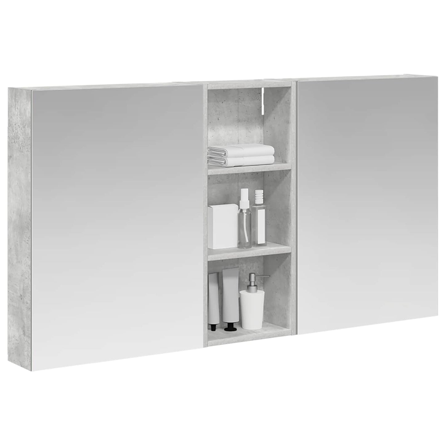 Badeværelsesskabsæt 3 stk. 130 x 14,5 x 70 cm Konstrueret træ