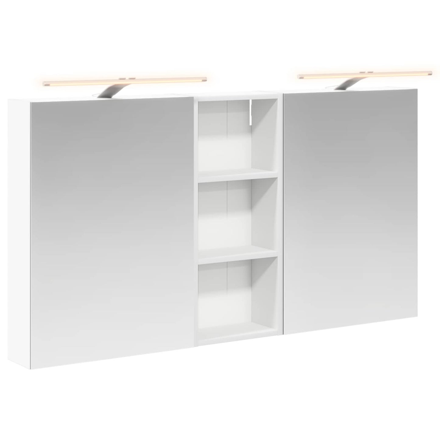 Badeværelsesskabsæt 3 stk. 130 x 14,5 x 70 cm Konstrueret træ