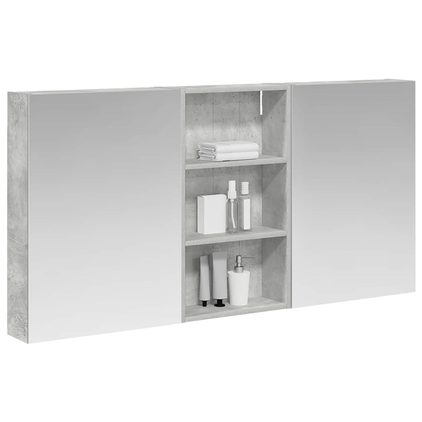 Badeværelsesskabsæt 3 stk. 140 x 14,5 x 70 cm Konstrueret træ