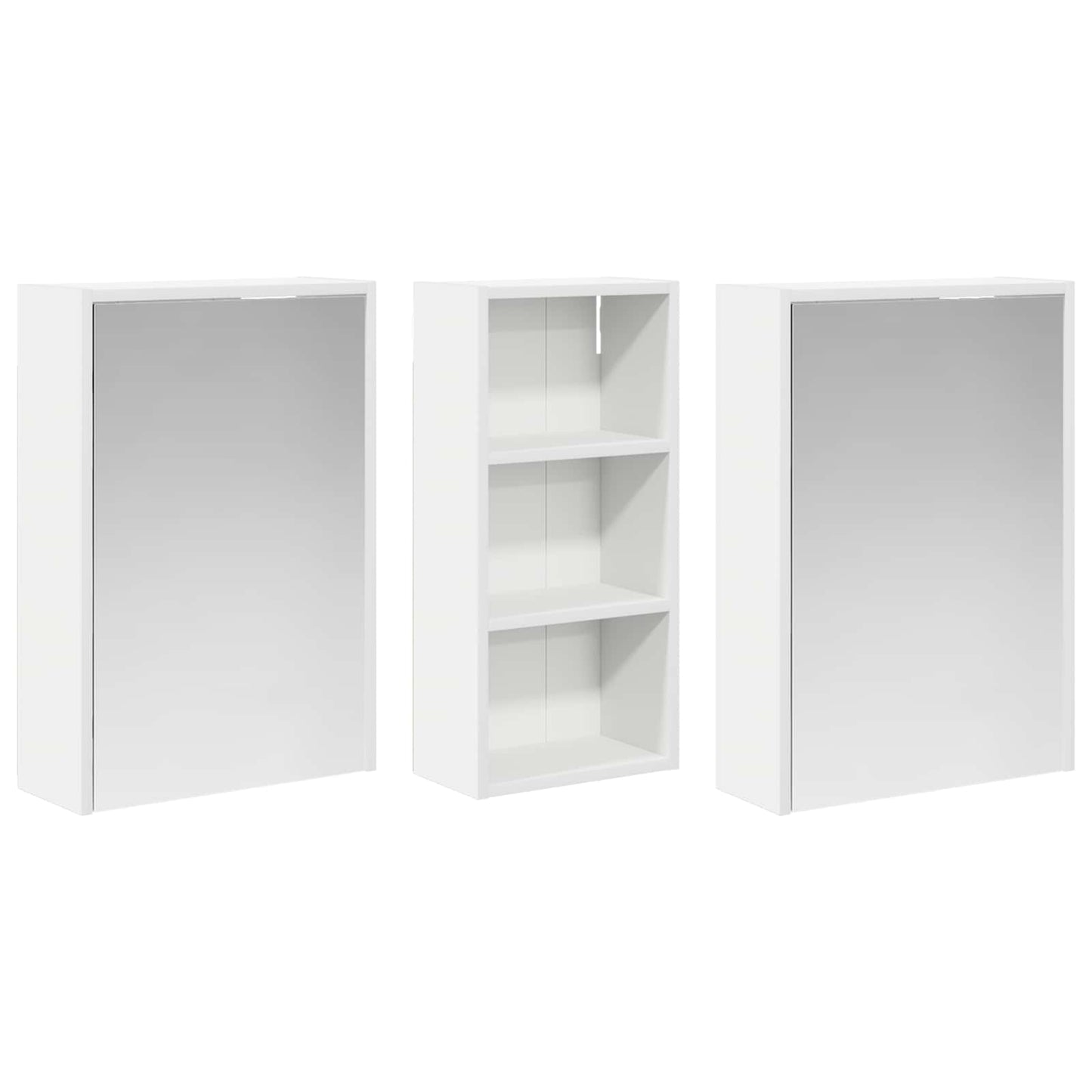 Badeværelsesskabsæt 3 stk. 116 x 16 x 62,5 cm Konstrueret træ