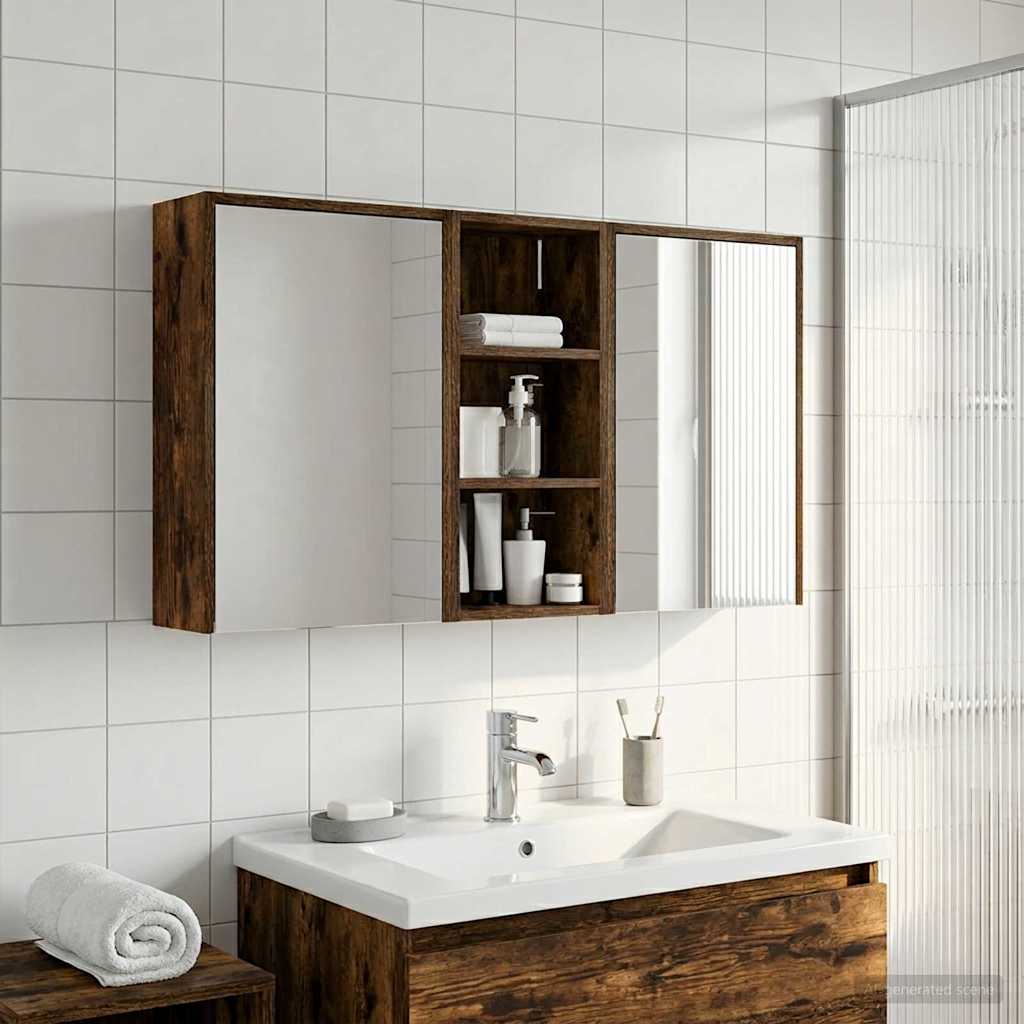 Badeværelsesskabsæt 3 stk. 116 x 16 x 62,5 cm Konstrueret træ
