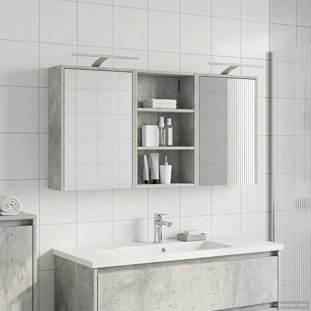 Badeværelsesskabsæt 3 stk. 126 x 16 x 62.5 cm Konstrueret træ