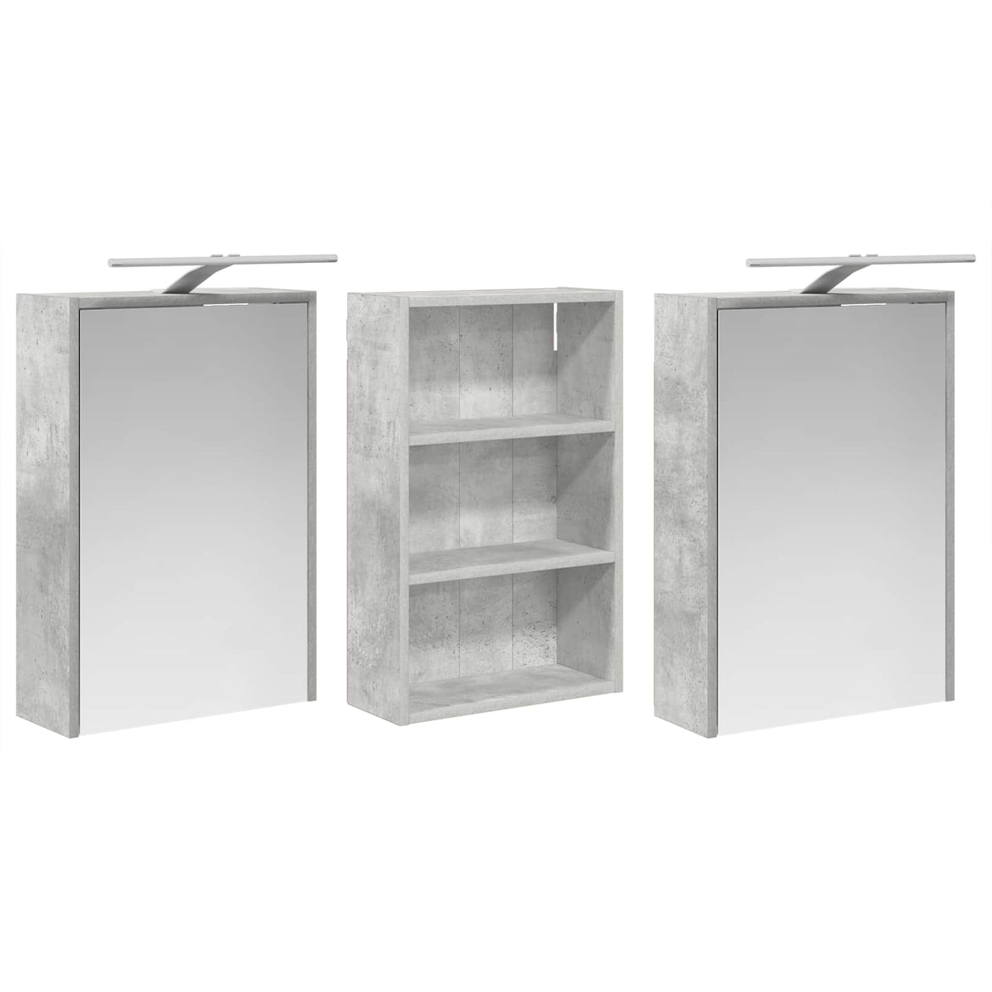 Badeværelsesskabsæt 3 stk. 126 x 16 x 62.5 cm Konstrueret træ