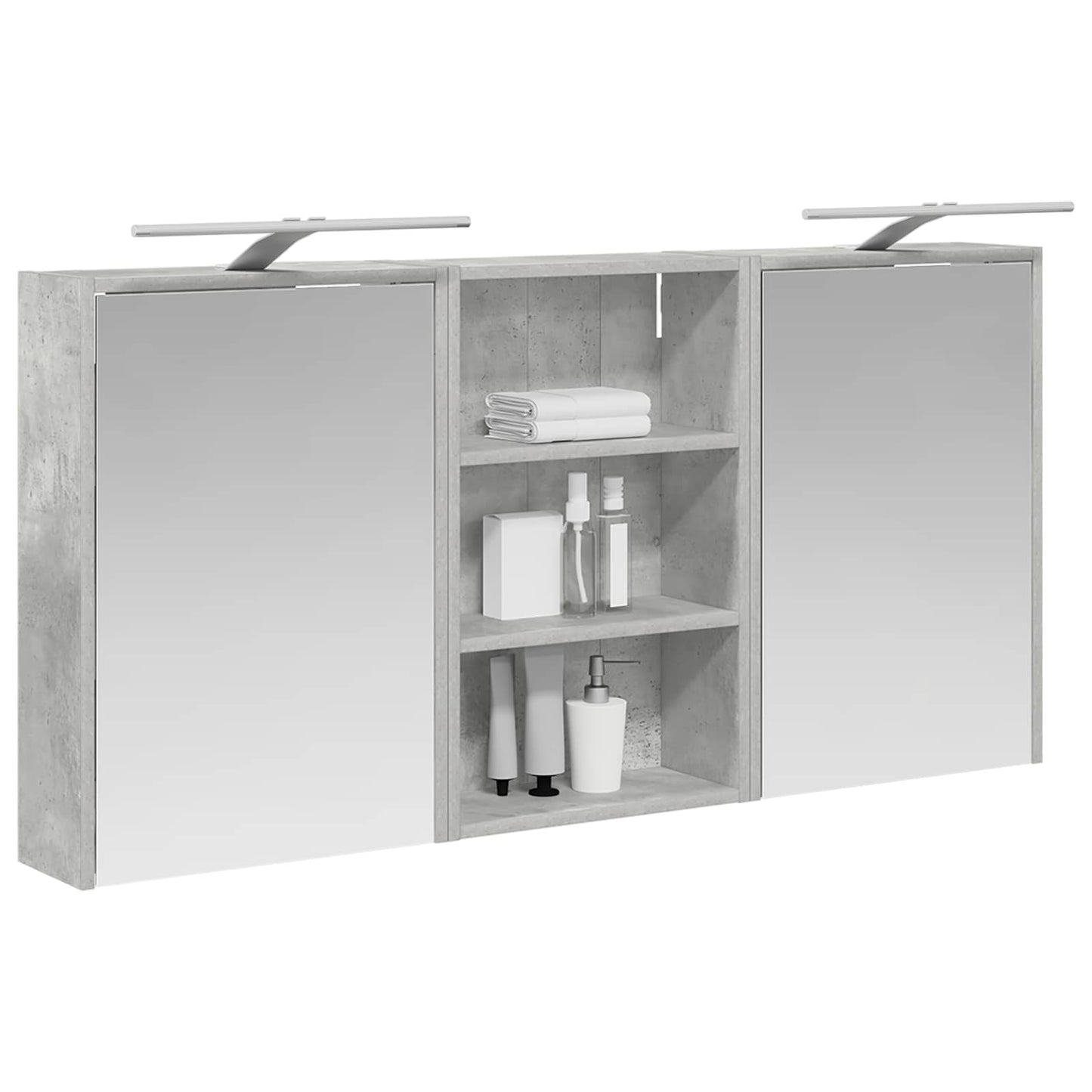 Badeværelsesskabsæt 3 stk. 126 x 16 x 62.5 cm Konstrueret træ
