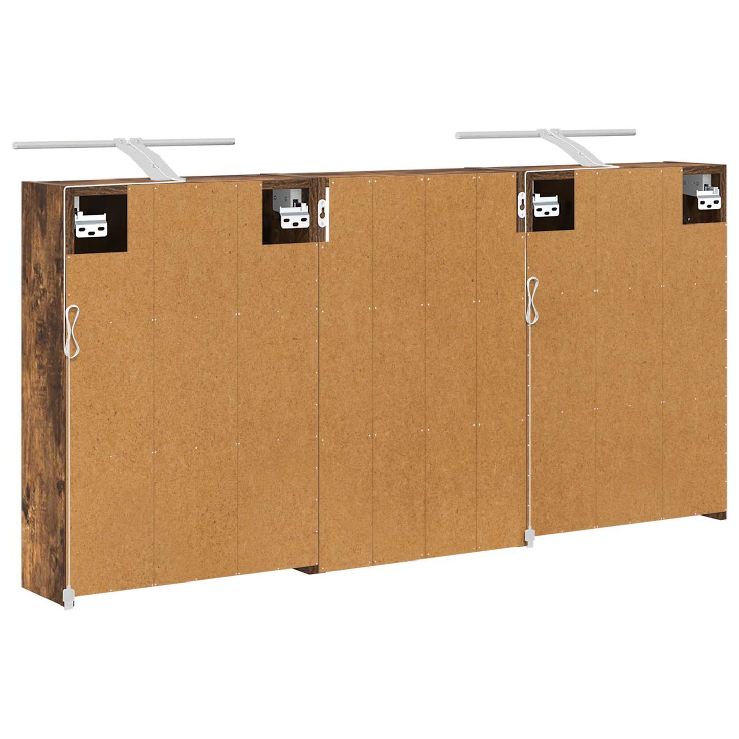 Badeværelsesskabsæt 3 stk. 126 x 16 x 62.5 cm Konstrueret træ