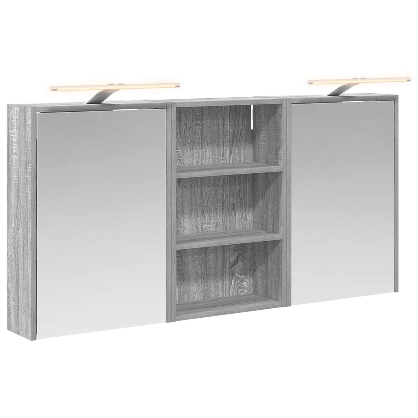 Badeværelsesskabsæt 3 stk. 126 x 16 x 62.5 cm Konstrueret træ