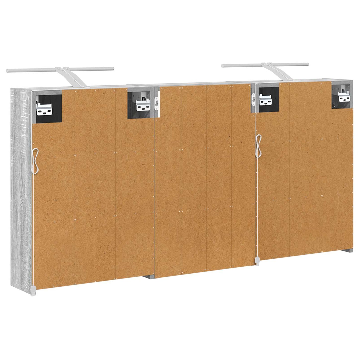 Badeværelsesskabsæt 3 stk. 126 x 16 x 62.5 cm Konstrueret træ
