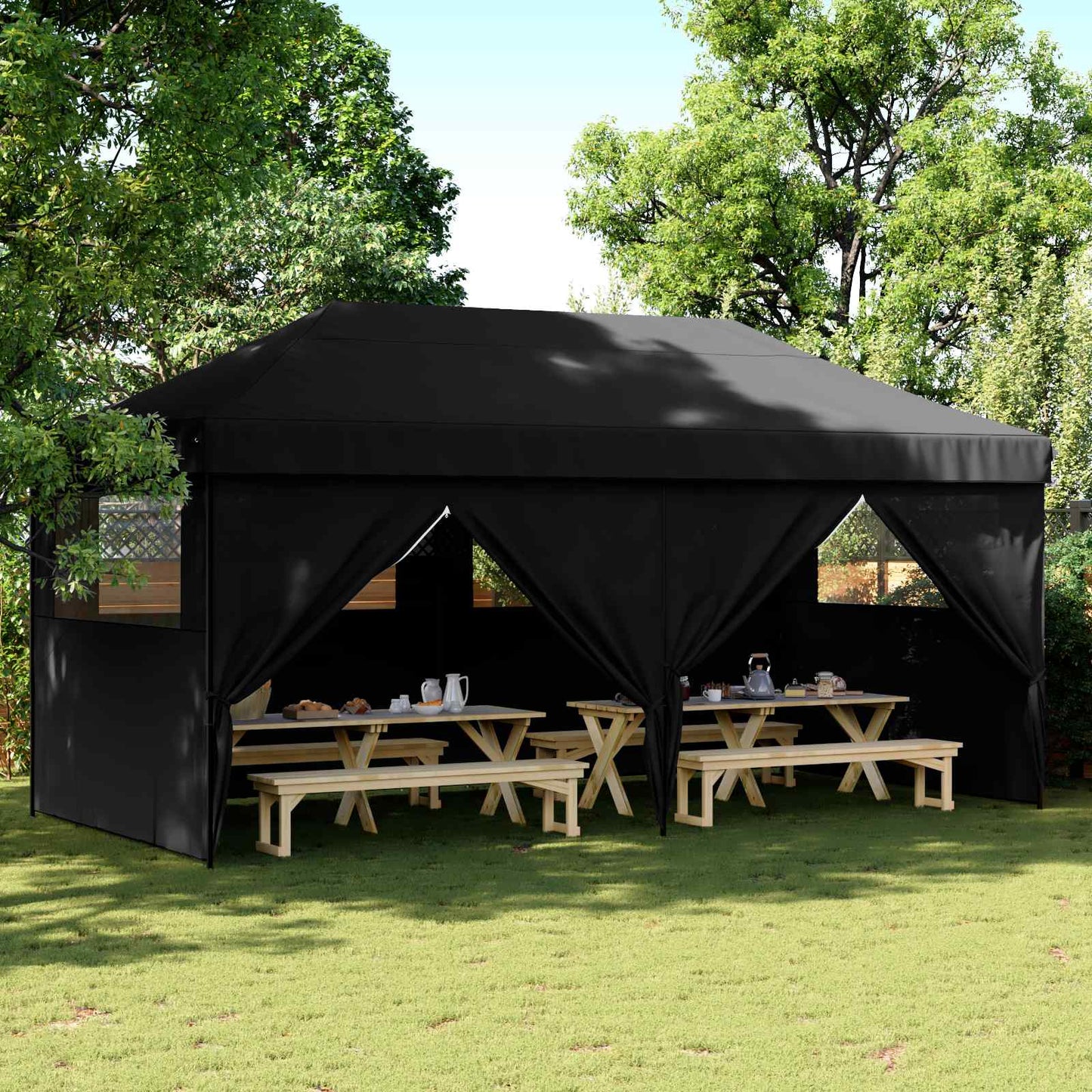 Party Tent 292 x 580 x 315 cm Sort Oxford stof
