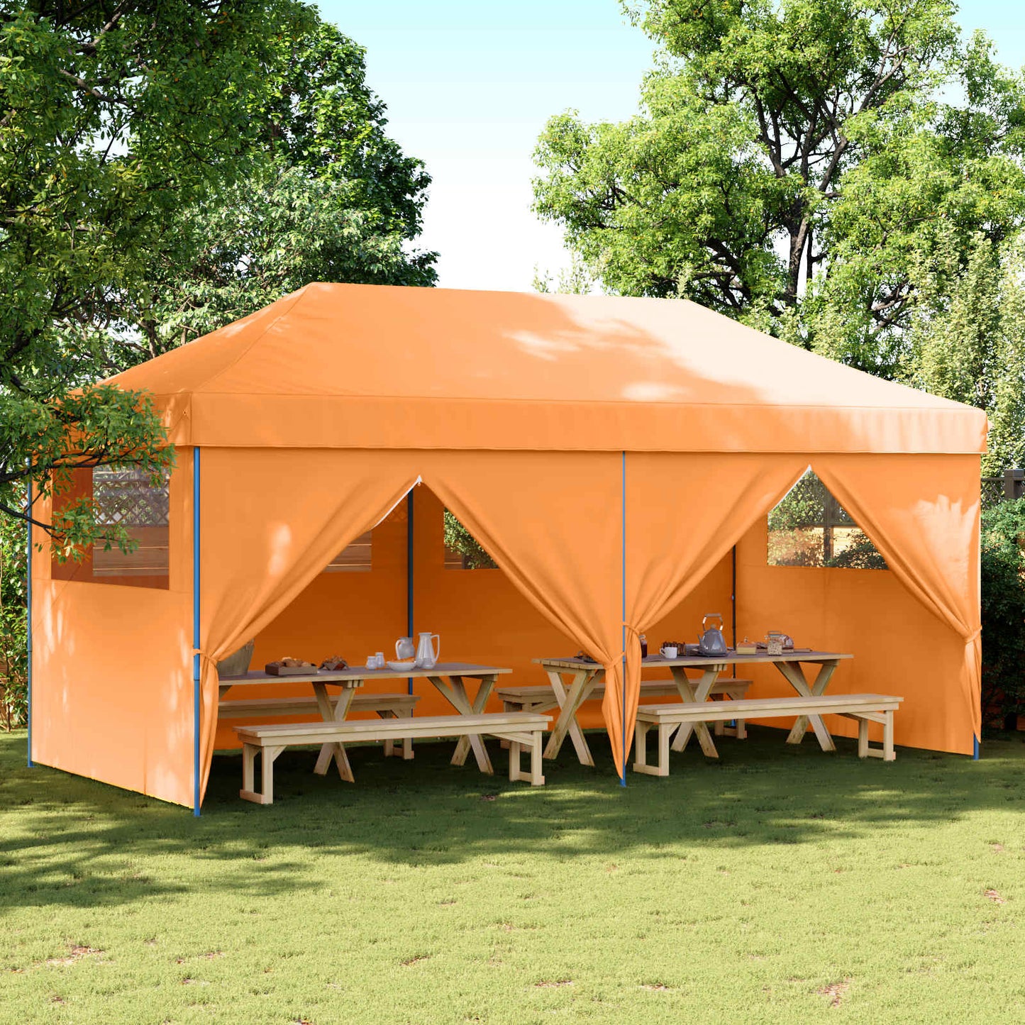 Party Tent 292 x 580 x 315 cm Orange Oxford stof
