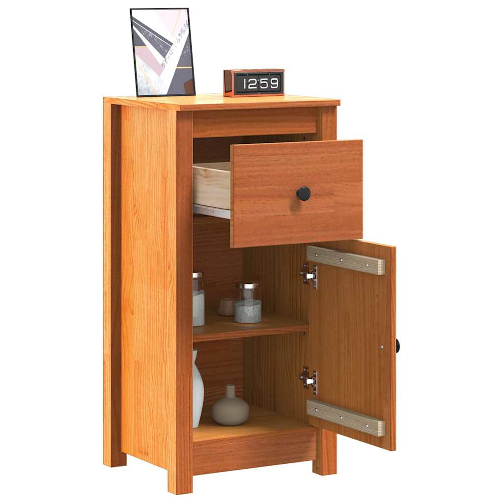 Sideboard 2 pcs Voks brun 39 x 34,5 x 80 cm Massiv fyrretræ