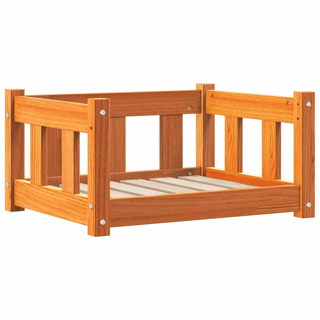 Hundeseng Voks brun 55 x 45 x 28 cm Massiv fyrretræ