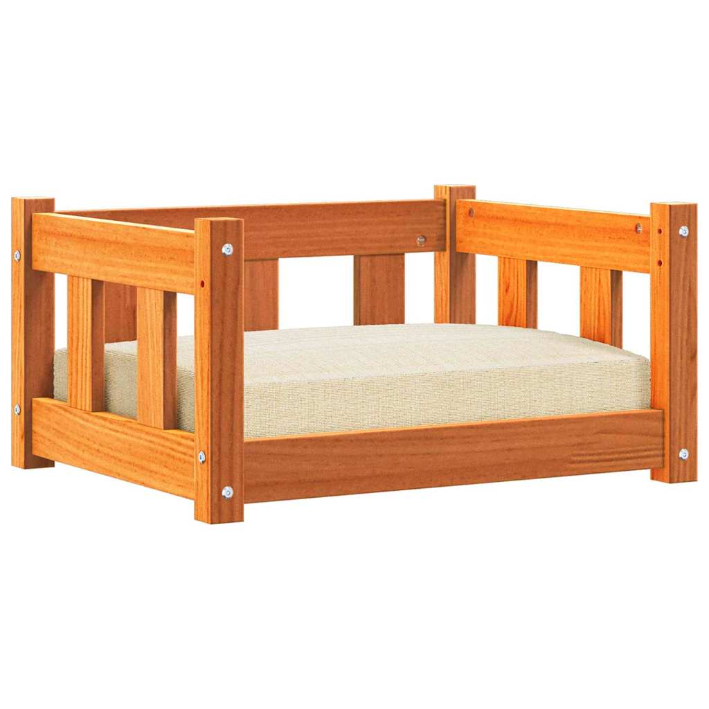 Hundeseng Voks brun 55 x 45 x 28 cm Massiv fyrretræ