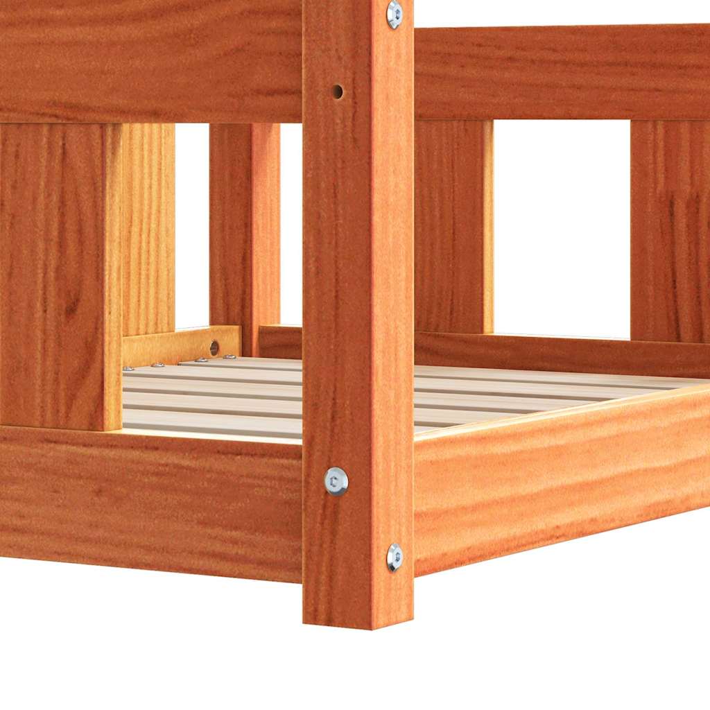 Hundeseng Voks brun 65,5 x 50 x 28 cm Massiv fyrretræ