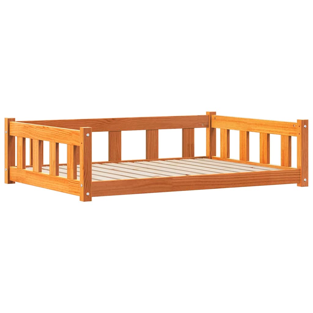 Hundeseng Voks brun 100 x 70 x 28 cm Massiv fyrretræ