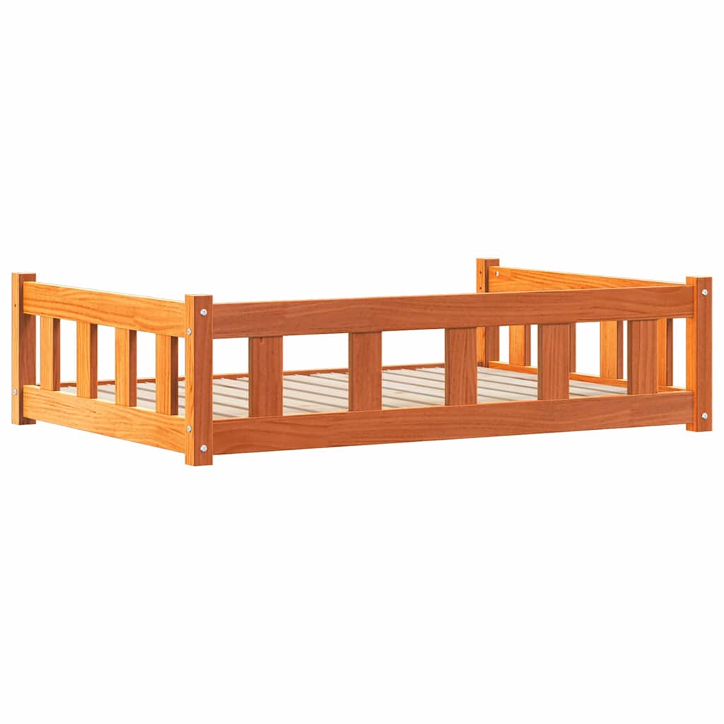 Hundeseng Voks brun 100 x 70 x 28 cm Massiv fyrretræ