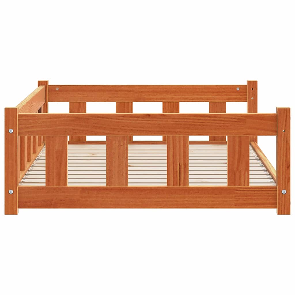 Hundeseng Voks brun 100 x 70 x 28 cm Massiv fyrretræ