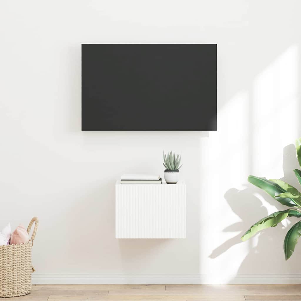 TV vægskab Vægmonteret Hvid 39 x 31 x 29,5 cm Konstrueret træ