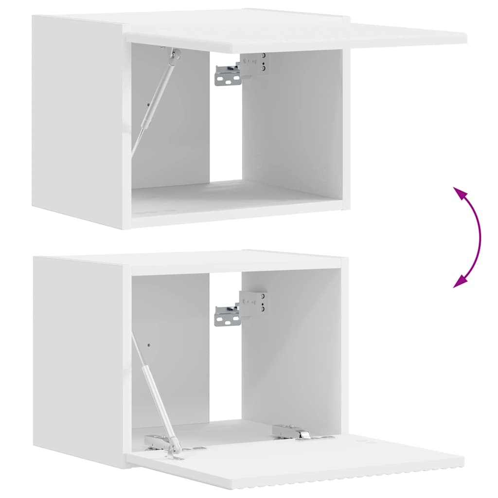 TV vægskab Vægmonteret Hvid 39 x 31 x 29,5 cm Konstrueret træ