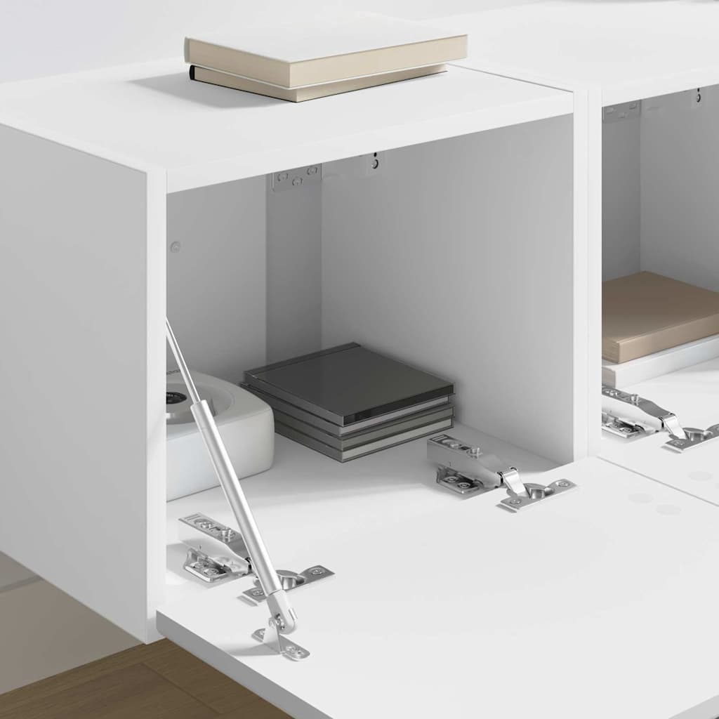 TV vægskab 2 pcs Hvid 39 x 31 x 29,5 cm Konstrueret træ
