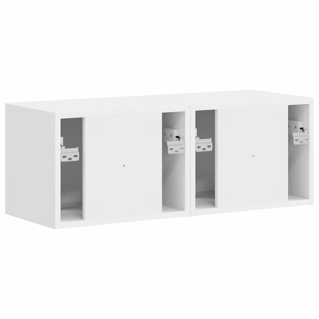 TV vægskab 2 pcs Hvid 39 x 31 x 29,5 cm Konstrueret træ