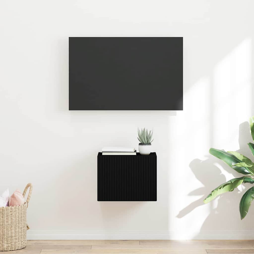 TV vægskab Vægmonteret Sort 39 x 31 x 29,5 cm Konstrueret træ