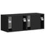 TV vægskab 2 pcs Sort 39 x 31 x 29,5 cm Konstrueret træ