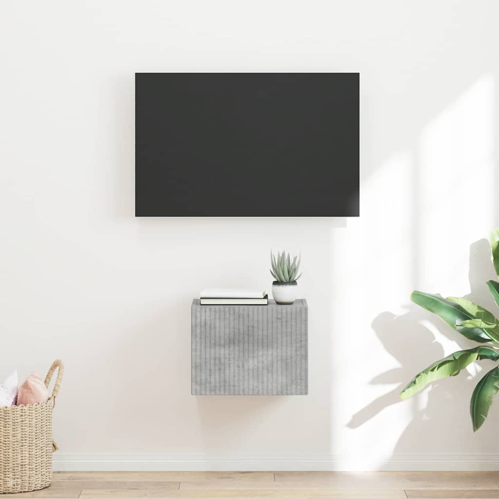 TV vægskab Vægmonteret Beton 39 x 31 x 29,5 cm Konstrueret træ