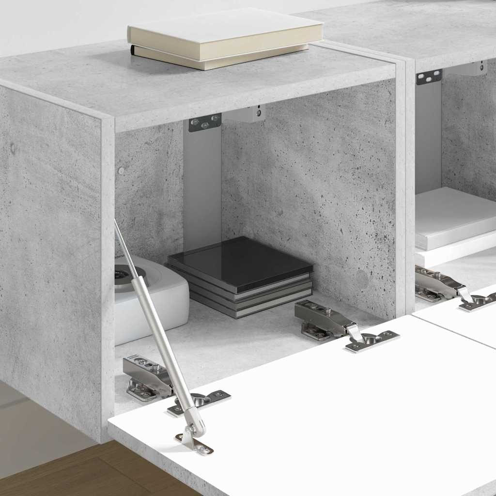 TV vægskab 2 pcs Beton 39 x 31 x 29,5 cm Konstrueret træ