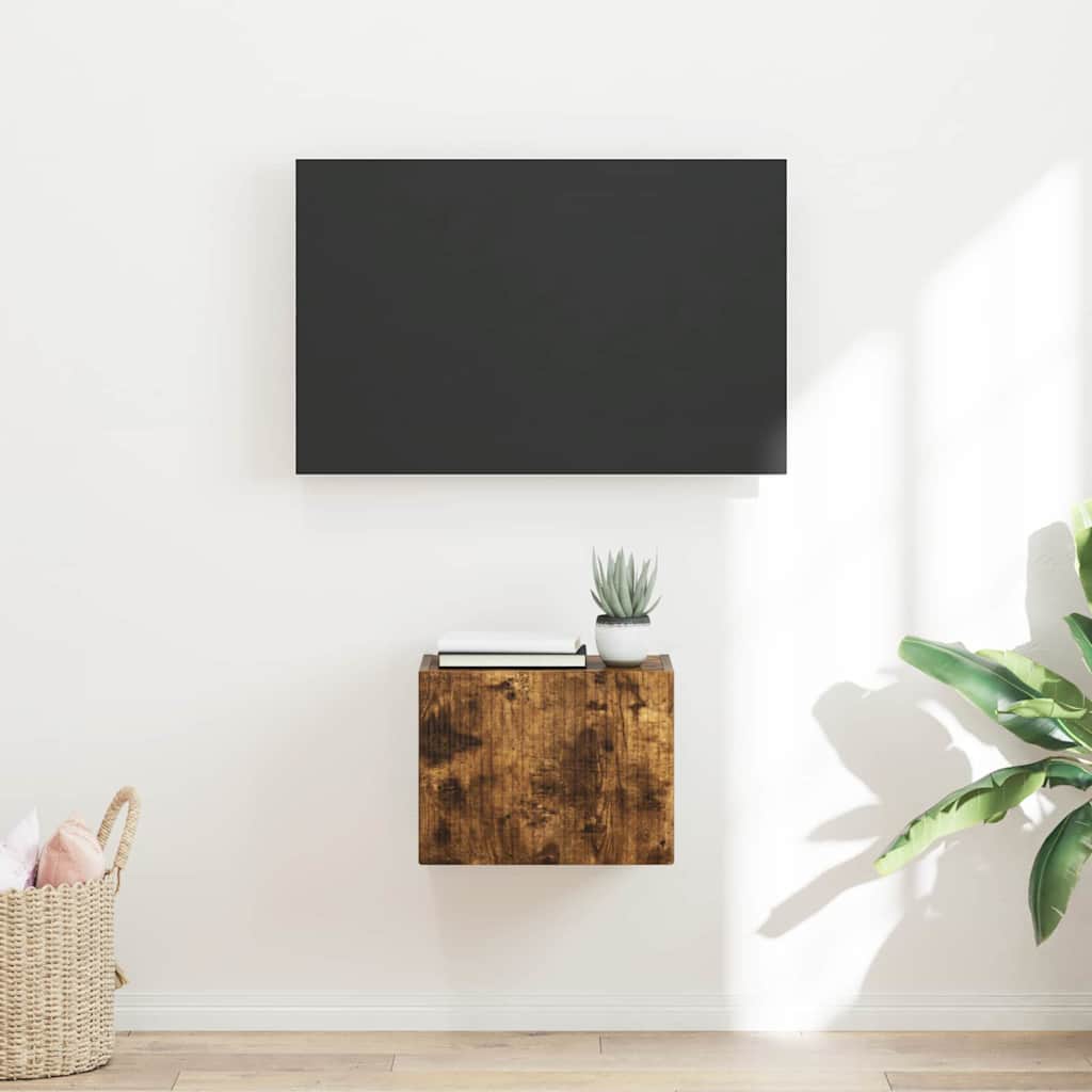 TV vægskab Røget eg 39 x 31 x 29,5 cm Konstrueret træ