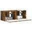 TV vægskab 2 pcs Røget eg 39 x 31 x 29,5 cm Konstrueret træ