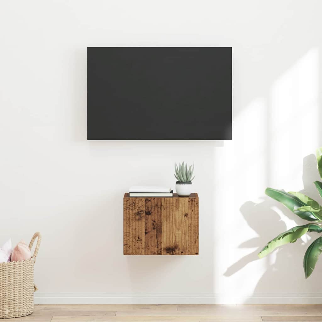 TV vægskab Gammelt træ 39 x 31 x 29,5 cm Konstrueret træ