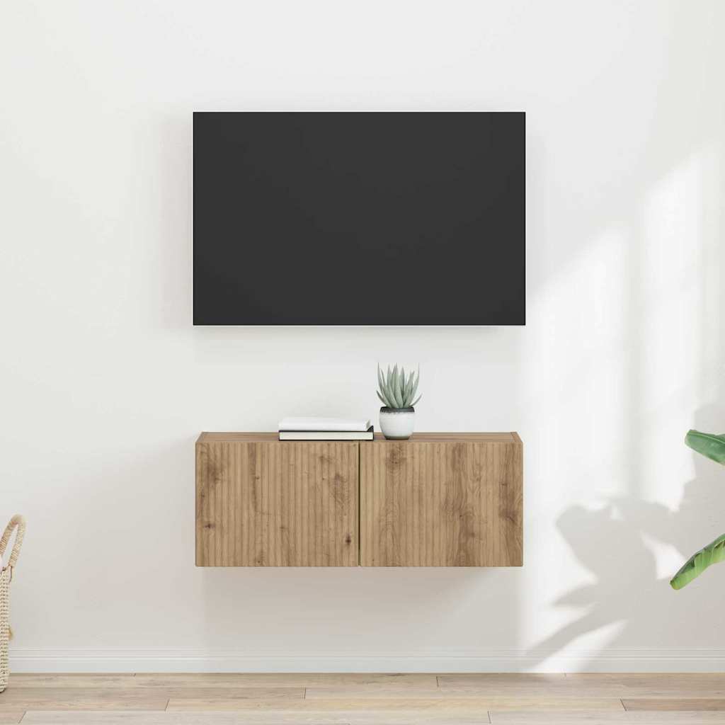 TV vægskab 2 pcs Artisan eg 39 x 31 x 29,5 cm Konstrueret træ