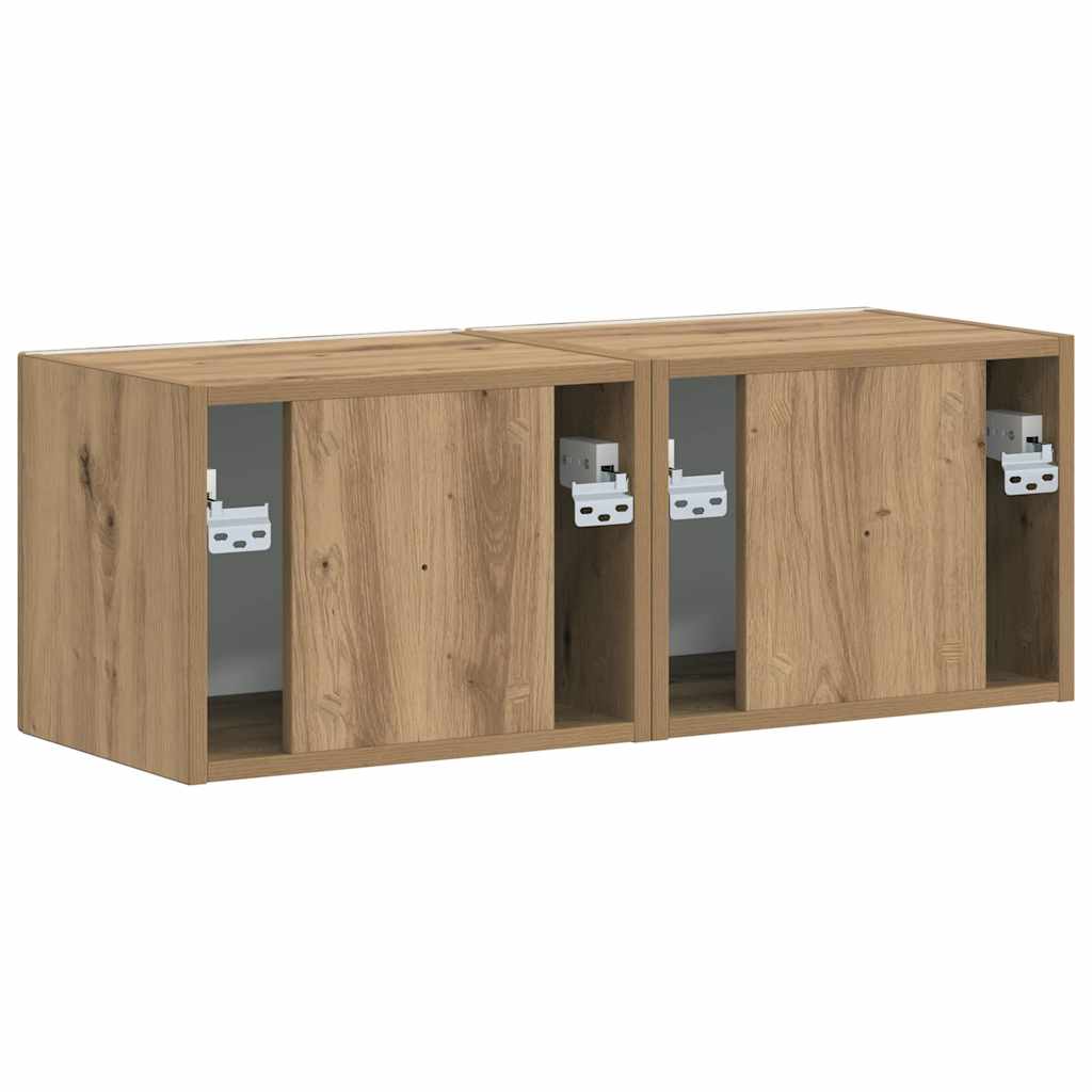 TV vægskab 2 pcs Artisan eg 39 x 31 x 29,5 cm Konstrueret træ