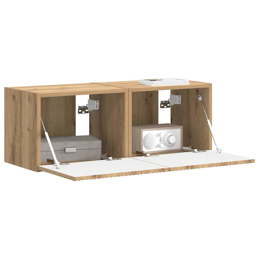 TV vægskab 2 pcs Artisan eg 39 x 31 x 29,5 cm Konstrueret træ