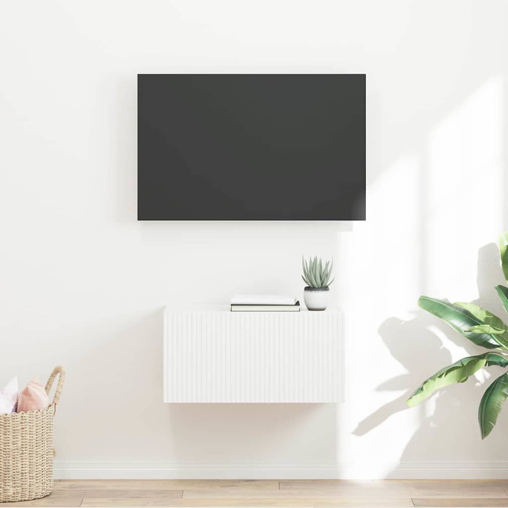TV vægskab Vægmonteret Hvid 60 x 31 x 29,5 cm Konstrueret træ