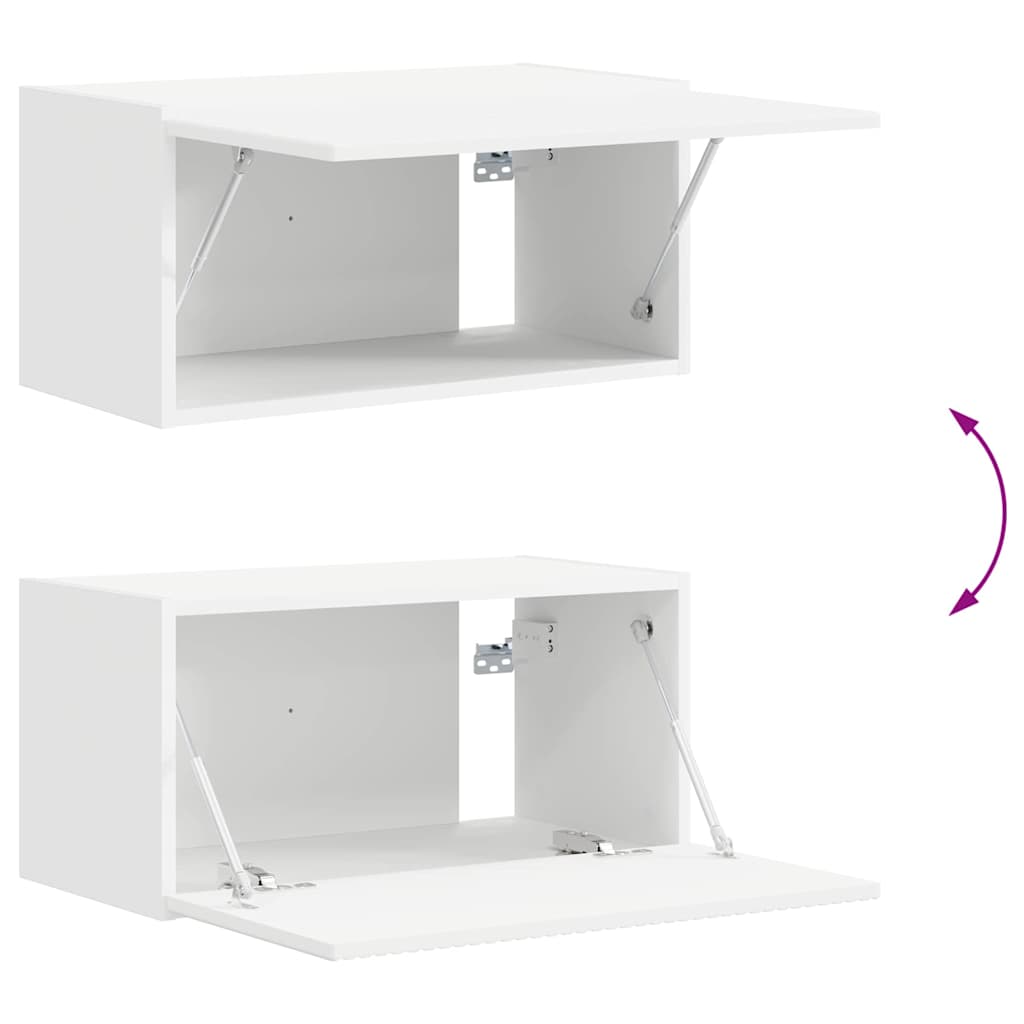 TV vægskab Vægmonteret Hvid 60 x 31 x 29,5 cm Konstrueret træ