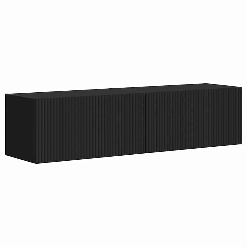TV vægskab 2 pcs Sort 60 x 31 x 29,5 cm Konstrueret træ