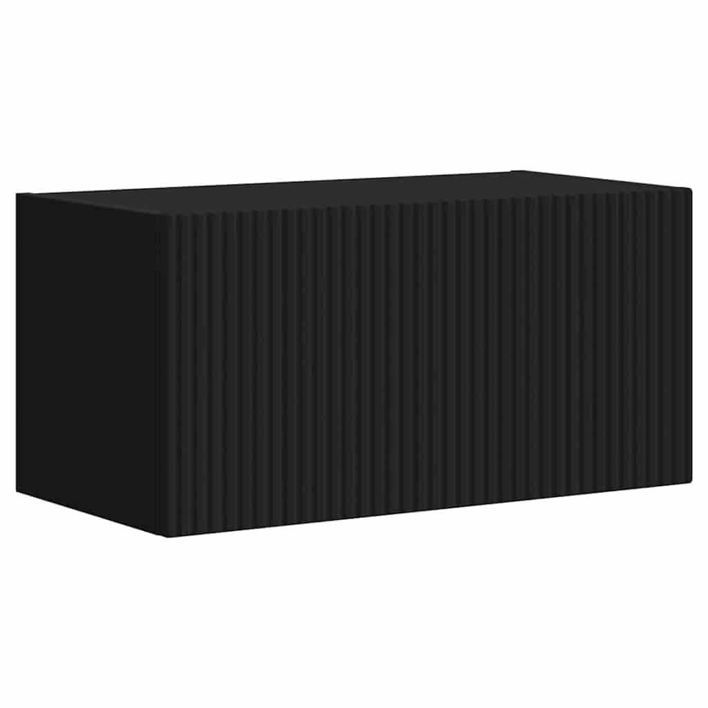 TV vægskab 2 pcs Sort 60 x 31 x 29,5 cm Konstrueret træ