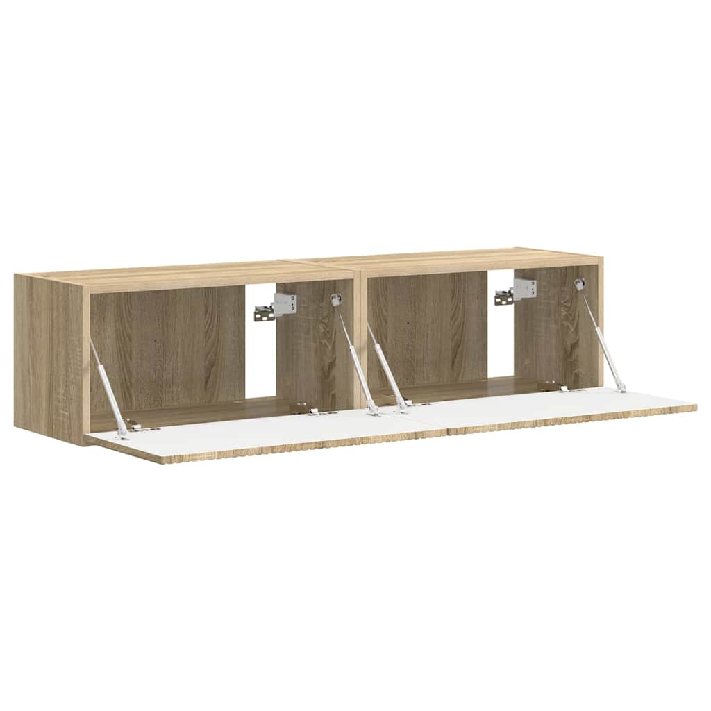 TV vægskab 2 pcs Sonoma 60 x 31 x 29,5 cm Konstrueret træ