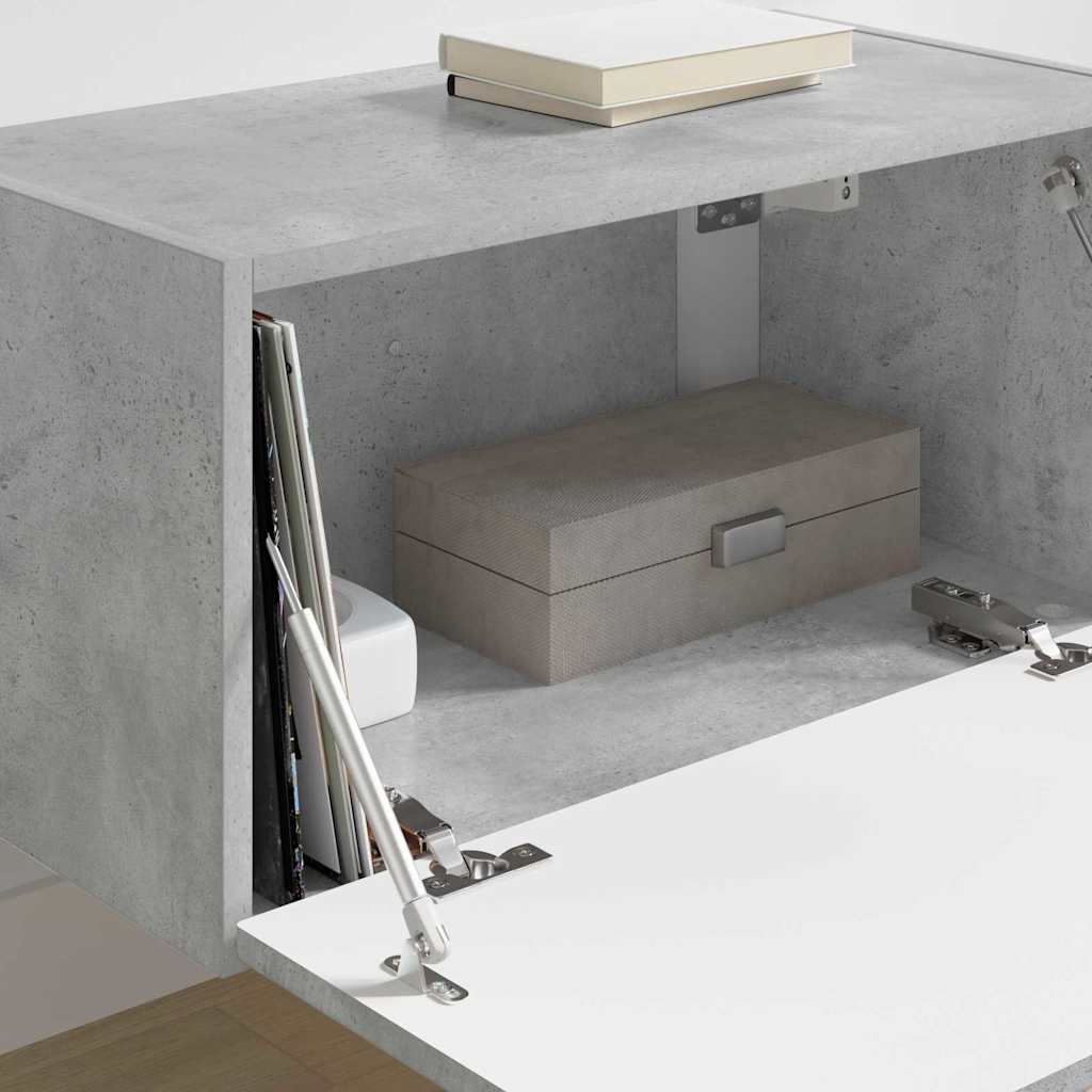 TV vægskab Vægmonteret Beton 60 x 31 x 29,5 cm Konstrueret træ